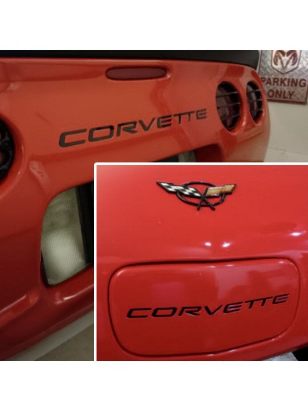 GLOSS BLACK 1/16 RAISED LETTERS FOR C5 CORVETTE 97-2004 FRONT + REAR US MADE